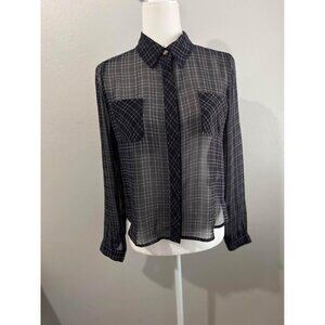 Wild blue sadie robertson Sheer Plaid Shirt Size Small